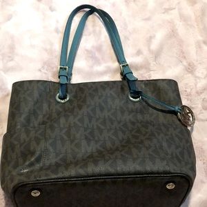 Brown with teal straps Michael Kors